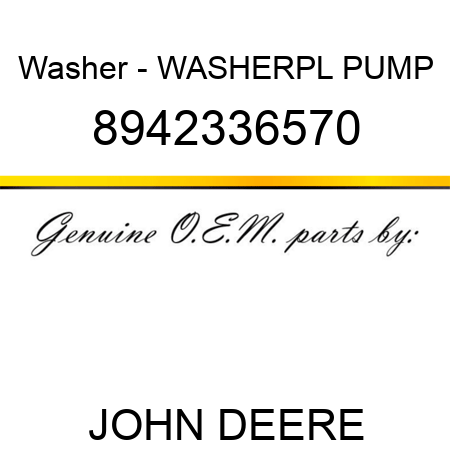 Washer - WASHER,PL PUMP 8942336570