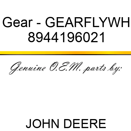 Gear - GEAR,FLYWH 8944196021