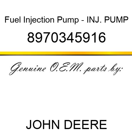 Fuel Injection Pump - INJ. PUMP 8970345916