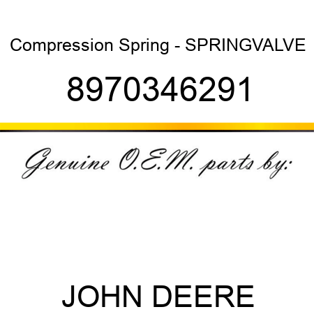 Compression Spring - SPRING,VALVE 8970346291