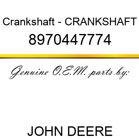 Crankshaft - CRANKSHAFT 8970447774