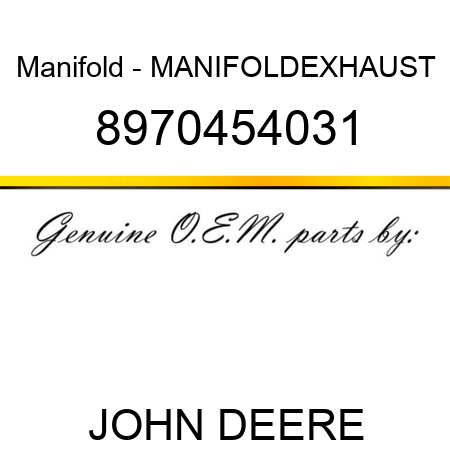 Manifold - MANIFOLD,EXHAUST 8970454031