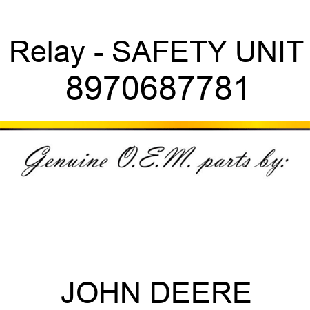 Relay - SAFETY UNIT 8970687781