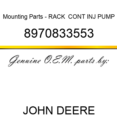 Mounting Parts - RACK,  CONT, INJ PUMP 8970833553