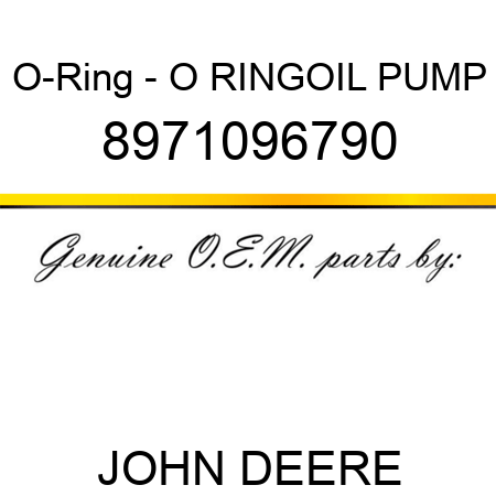 O-Ring - O RING,OIL PUMP 8971096790