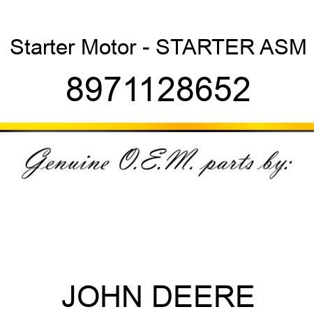 Starter Motor - STARTER ASM 8971128652