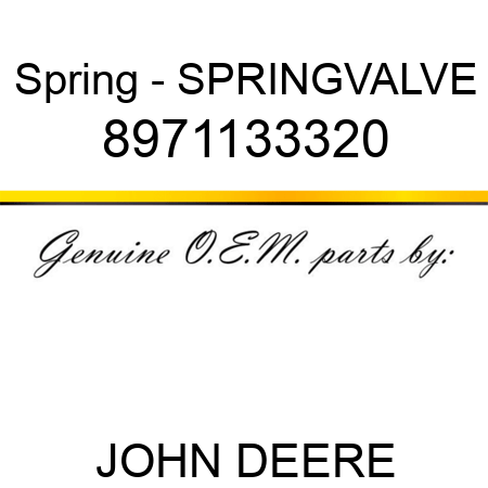Spring - SPRING,VALVE 8971133320