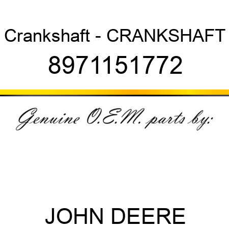 Crankshaft - CRANKSHAFT 8971151772