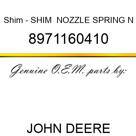 Shim - SHIM,  NOZZLE SPRING, N 8971160410