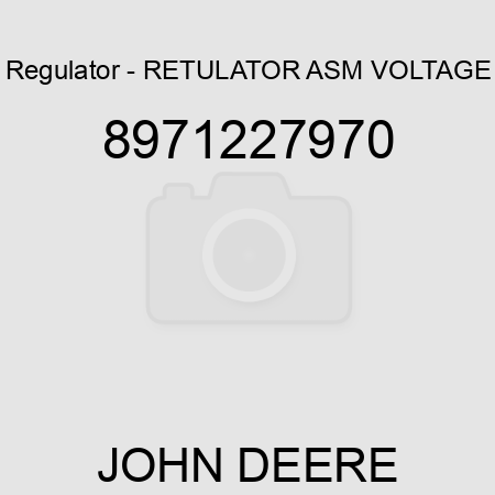 Regulator - RETULATOR ASM, VOLTAGE 8971227970
