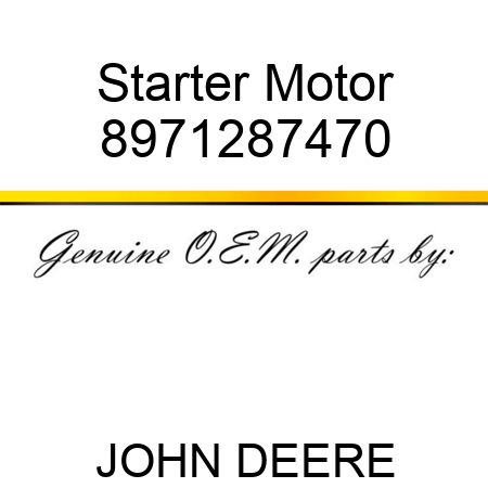 Starter Motor 8971287470