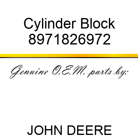 Cylinder Block 8971826972