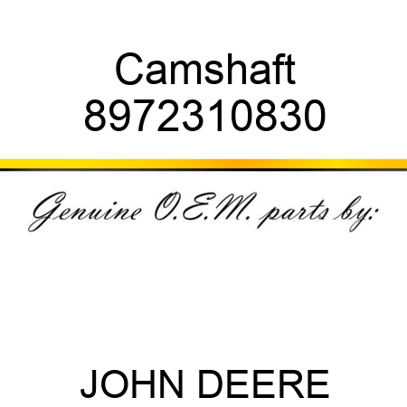 Camshaft 8972310830
