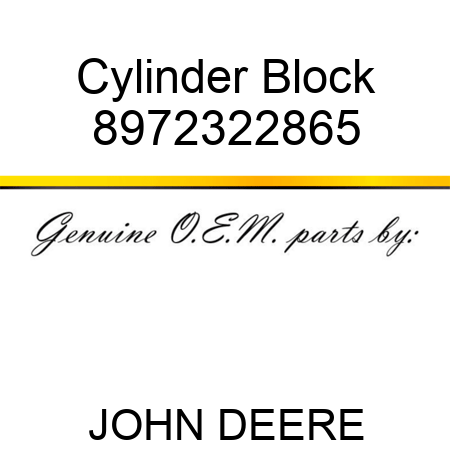 Cylinder Block 8972322865