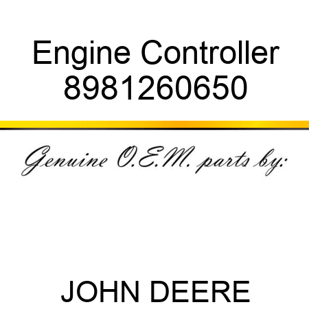Engine Controller 8981260650