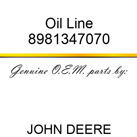 Oil Line 8981347070