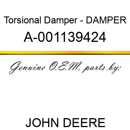 Torsional Damper - DAMPER A-001139424