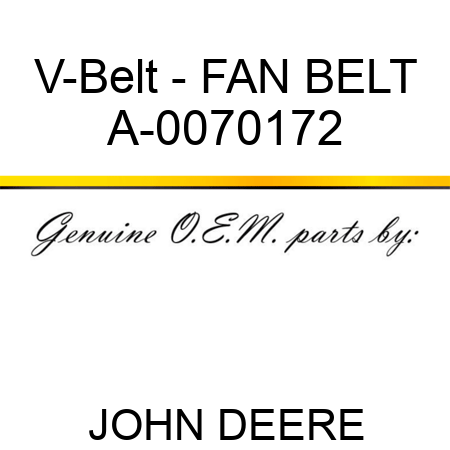 V-Belt - FAN BELT A-0070172