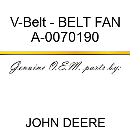 V-Belt - BELT, FAN A-0070190