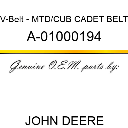 V-Belt - MTD/CUB CADET BELT A-01000194