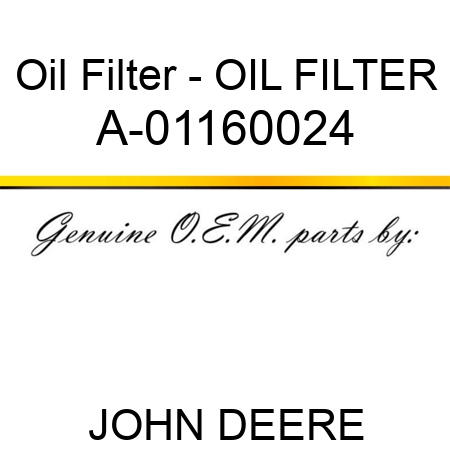 Oil Filter - OIL FILTER A-01160024