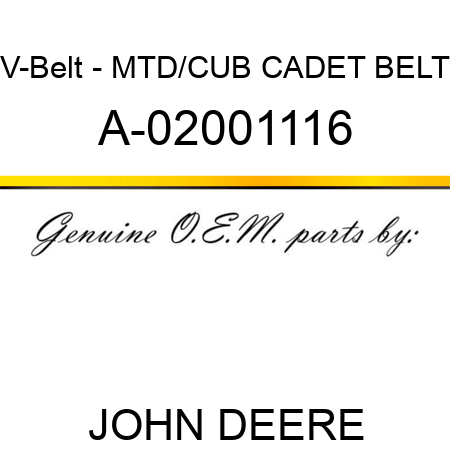 V-Belt - MTD/CUB CADET BELT A-02001116