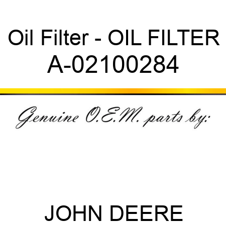 Oil Filter - OIL FILTER A-02100284