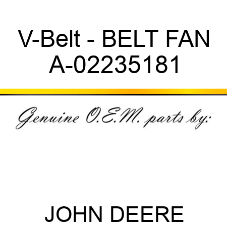 V-Belt - BELT, FAN A-02235181