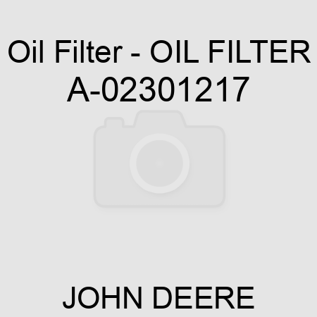 Oil Filter - OIL FILTER A-02301217