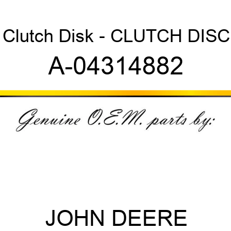 Clutch Disk - CLUTCH DISC A-04314882