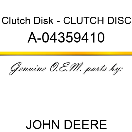 Clutch Disk - CLUTCH DISC A-04359410