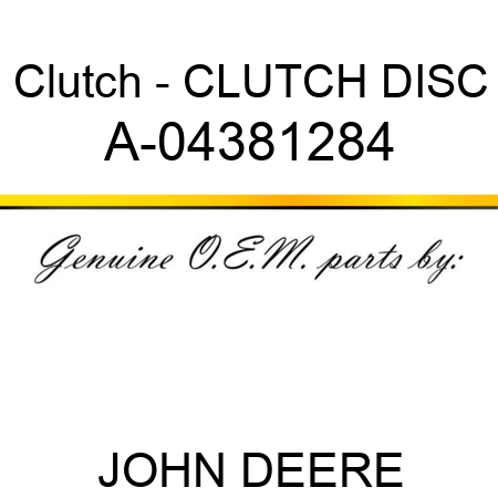 Clutch - CLUTCH DISC A-04381284