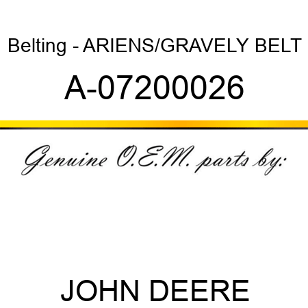 Belting - ARIENS/GRAVELY BELT A-07200026