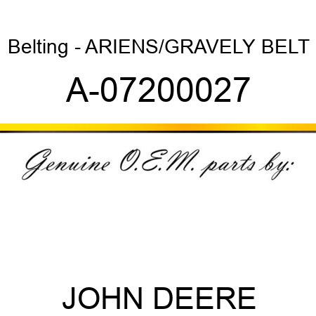 Belting - ARIENS/GRAVELY BELT A-07200027