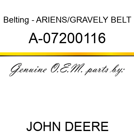 Belting - ARIENS/GRAVELY BELT A-07200116