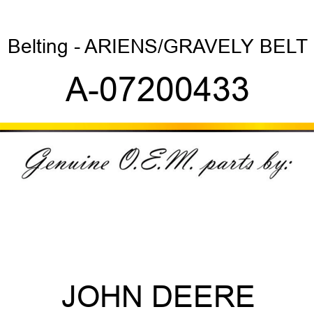 Belting - ARIENS/GRAVELY BELT A-07200433