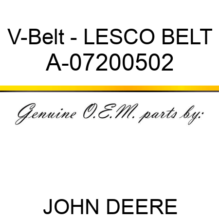 V-Belt - LESCO BELT A-07200502