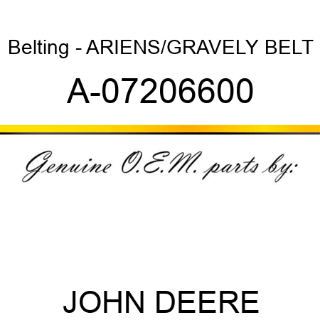 Belting - ARIENS/GRAVELY BELT A-07206600
