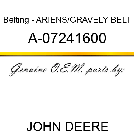 Belting - ARIENS/GRAVELY BELT A-07241600