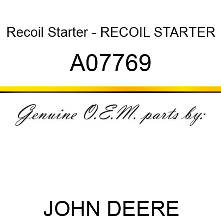 Recoil Starter - RECOIL STARTER A07769