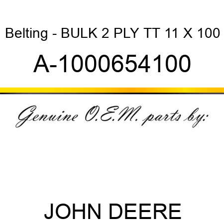 Belting - BULK, 2 PLY, TT, 11 X 100 A-1000654100
