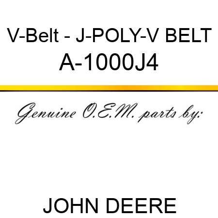 V-Belt - J-POLY-V BELT A-1000J4