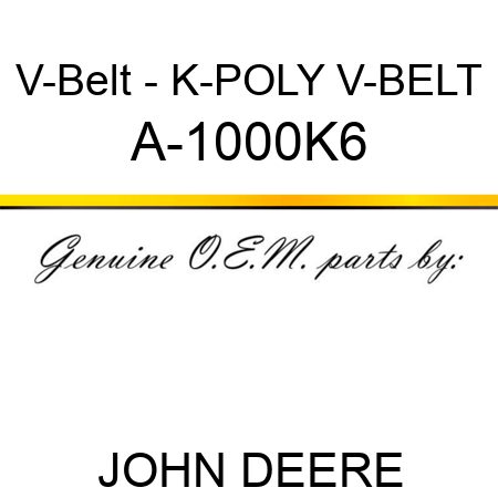 V-Belt - K-POLY V-BELT A-1000K6