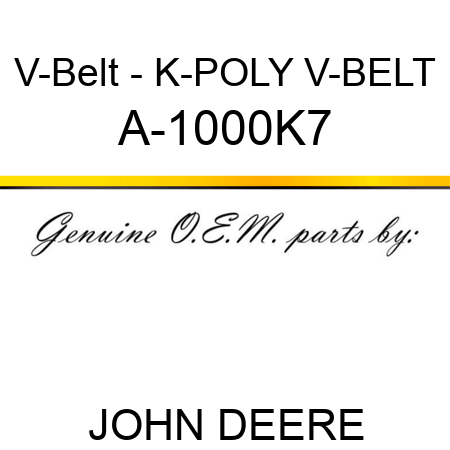 V-Belt - K-POLY V-BELT A-1000K7