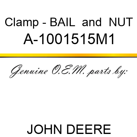 Clamp - BAIL & NUT A-1001515M1