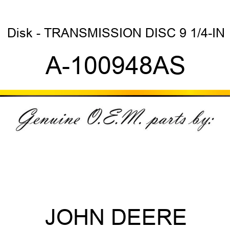 Disk - TRANSMISSION DISC, 9 1/4-IN A-100948AS