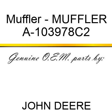 Muffler - MUFFLER A-103978C2