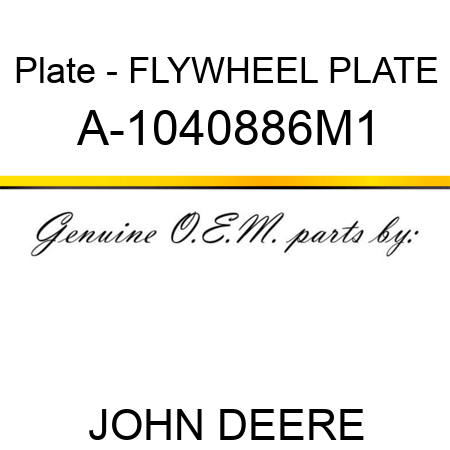 Plate - FLYWHEEL PLATE A-1040886M1