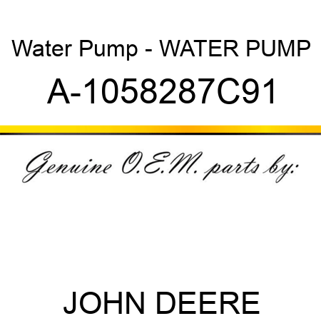 Water Pump - WATER PUMP A-1058287C91