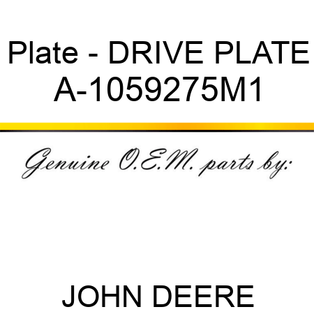 Plate - DRIVE PLATE A-1059275M1